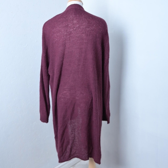 Gentle Fawn | Burgundy red long knit cardigan sweater - Picture 6 of 11